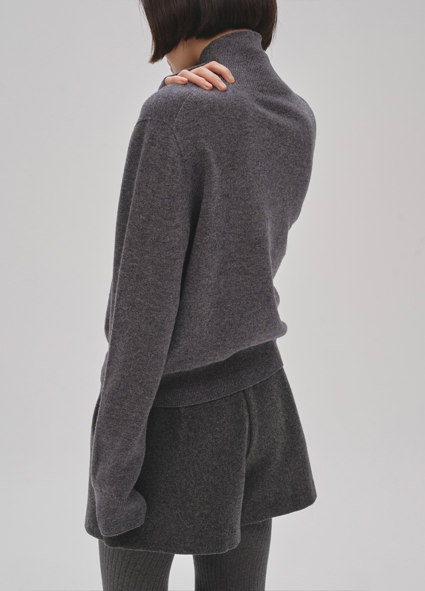 喀什米爾混紡高領毛衣